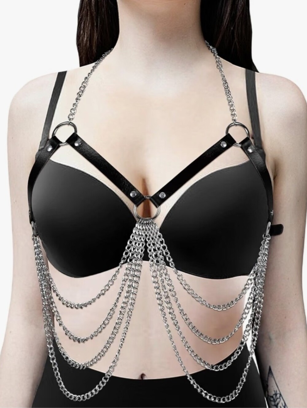 Women Punk Belts Body Chain Chest Adjustable Harness BDSM Lingerie